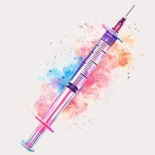 Medical Syringe Watercolor Clipart