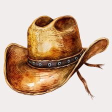 brown cowboy hat clipart