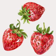 Watercolor Red Strawberry Clipart