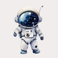 Cute Watercolor Astronaut Clipart