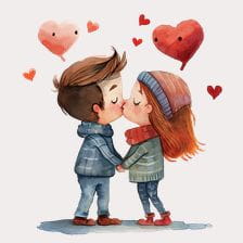 cute kiss clipart