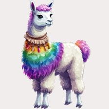 rainbow llama clipart