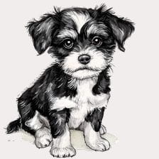 black and white dog clipart