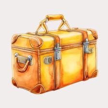 Vintage Yellow Suitcase Clipart