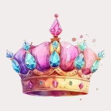 watercolor queen crown clipart