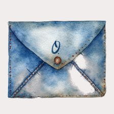 Blue watercolor envelope clipart
