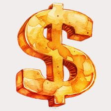 golden dollar sign clipart