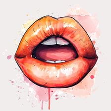 watercolor lips clipart