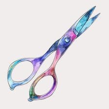 watercolor sewing scissors clipart