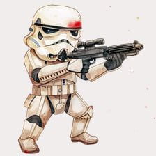 Cute Watercolor Stormtrooper Clipart