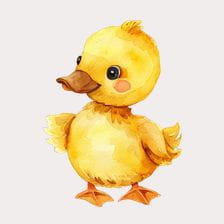 Cute Watercolor Baby Duck Clipart