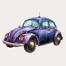 wolkswagen beetle vintage car clipart