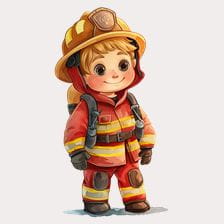 Cute Firefighter Boy Clipart