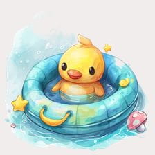 cute duck float clipart