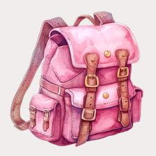 pink backpack clipart