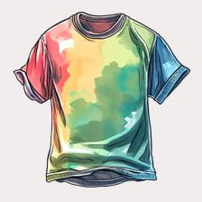 Tie Dye Rainbow T-Shirt Clipart