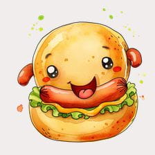 Cute Cartoon Hotdog Clipart