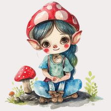 cartoon elf girl clipart