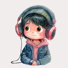 listen with headphones clipart