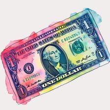 watercolor painting of money clipart