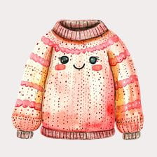 Cute Pink Watercolor Sweater Clipart