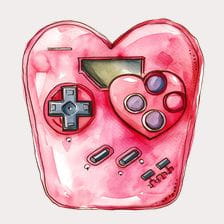 pink heart-shaped game controller clipart