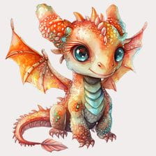 cute baby dragon clipart