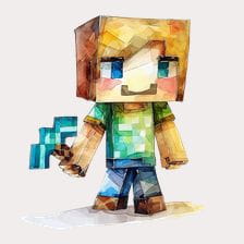 watercolor Minecraft clipart