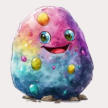 watercolor colorful rock clipart