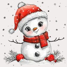 Adorable Christmas Snowman Clipart