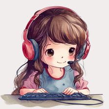 Cute Girl Gamer Clipart