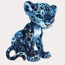 Blue Jaguar Cub Clipart