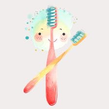 watercolor toothbrush clipart