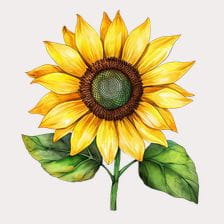 Transparent background sunflower clipart