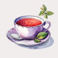 watercolor teacup clipart