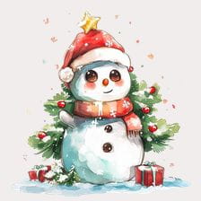 Cute Christmas Snowman Clipart