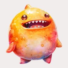 orange monster clipart