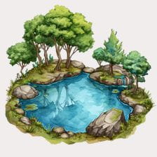 Forest Pond Clipart