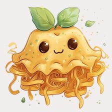 kawaii pasta clipart