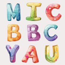 Colorful Watercolor Alphabet Clipart