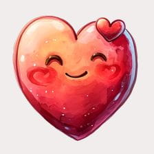 kawaii Watercolor Heart Clipart