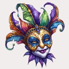 Colorful Venetian Carnival Mask Clipart