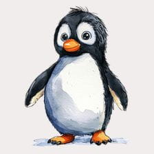 cute penguin cartoon clipart
