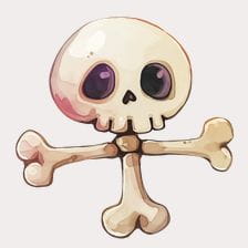 Cute Cartoon Skull Clipart