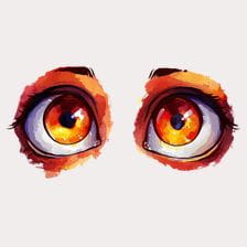 Orange Eyes Watercolor Clipart