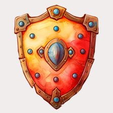 Red Wooden Fantasy Shield Clipart