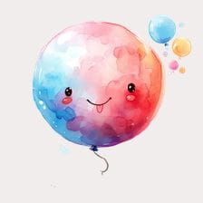 Cute Watercolor Balloon Clipart