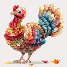 colorful turkey clipart