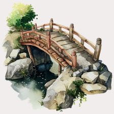 japanese bridge clipart