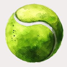 Watercolor Green Tennis Ball Clipart